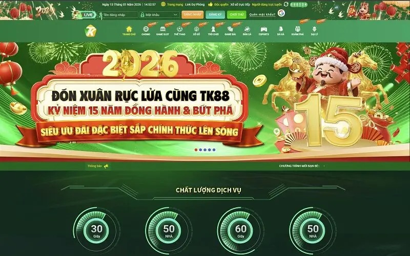 TK88 có hoạt động hợp pháp không? 30 Giao diện trang chủ nhà cái TK88 uy tín châu Á